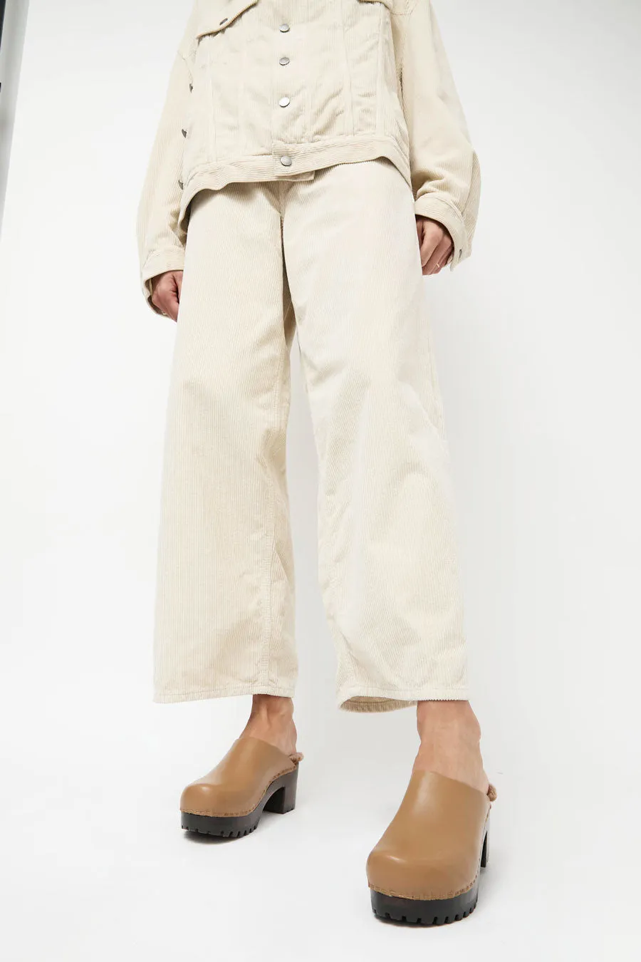 No.6 Liza Clog on Mid Tread in Khaki with Brown Brisa Shearling on Cocoa Base sold by No. 6 product image thumbnail 2