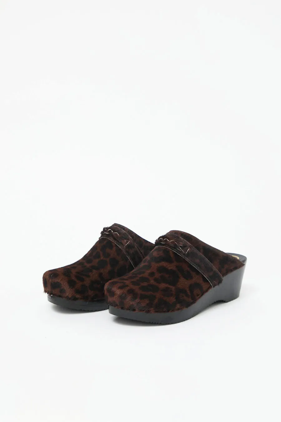 No.6 Bridget Clog on Mid Wedge in Espresso Pony on Black Base sold by No. 6 product image thumbnail 3