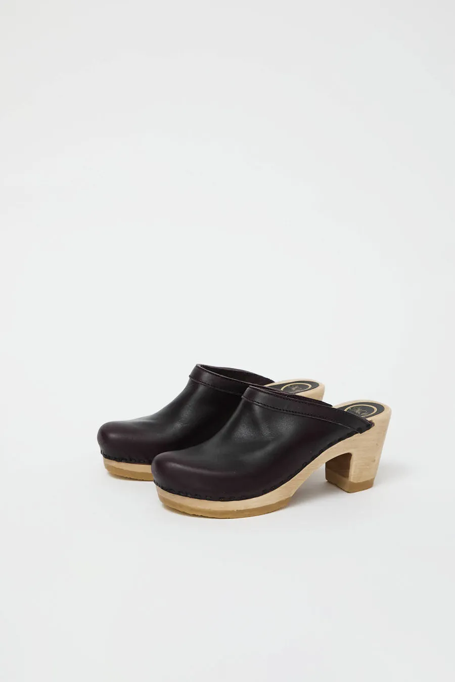 No.6 Old School Clog on High Heel in Black Cherry sold by No. 6 product image thumbnail 3