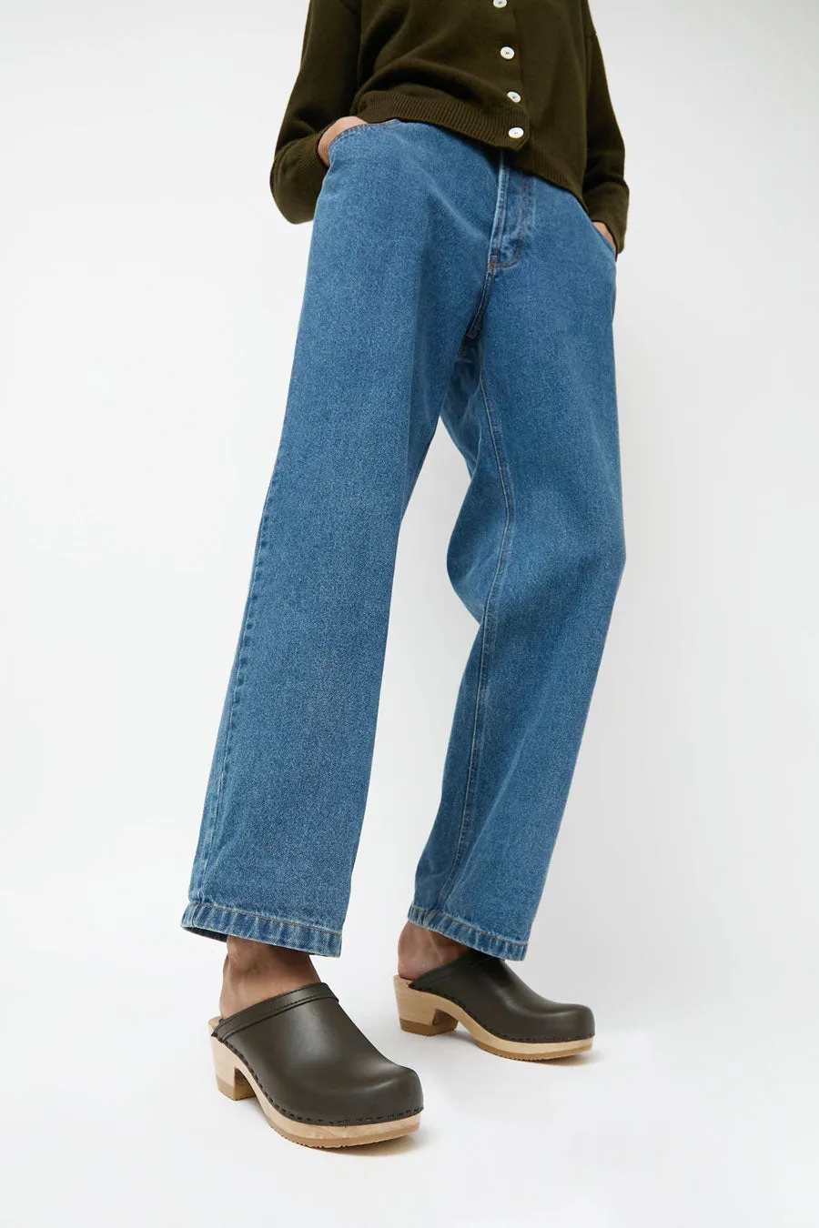 No.6 Old School Clog on Mid Heel in Olive sold by No. 6 product image thumbnail 3