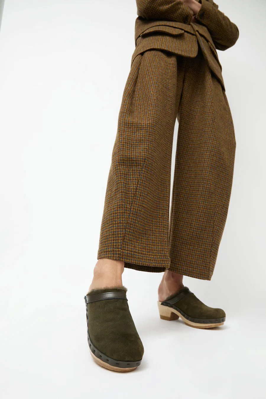 No.6 Dakota Shearling Clog on Mid Heel in Olive sold by No. 6 product image thumbnail 4