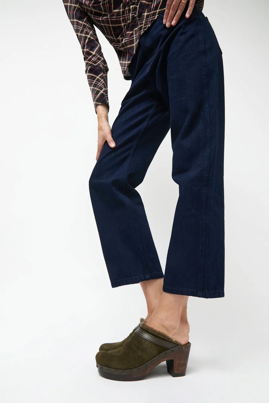 No.6 Dakota Shearling Clog on High Heel in Olive on Cocoa Base sold by No. 6 product image thumbnail 5