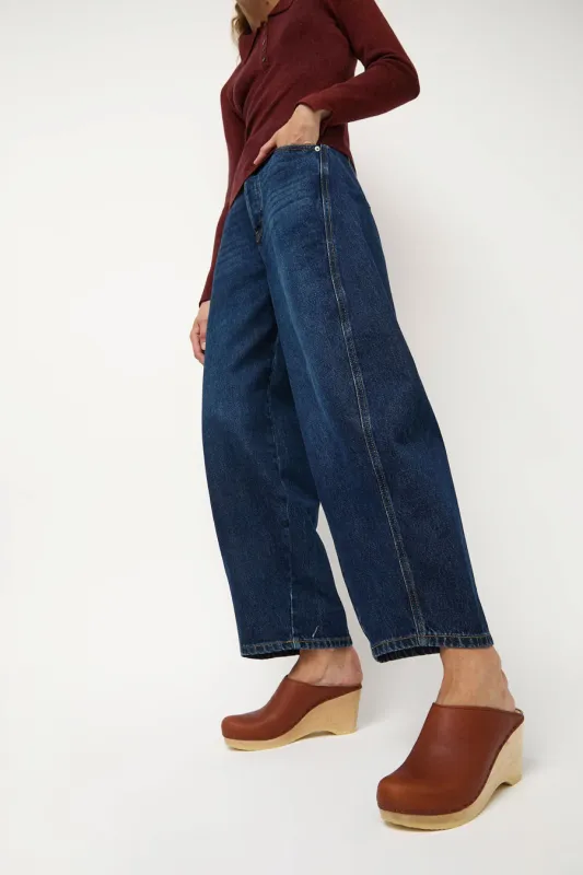 No.6 New School Clog on Wedge in Bourbon sold by No. 6