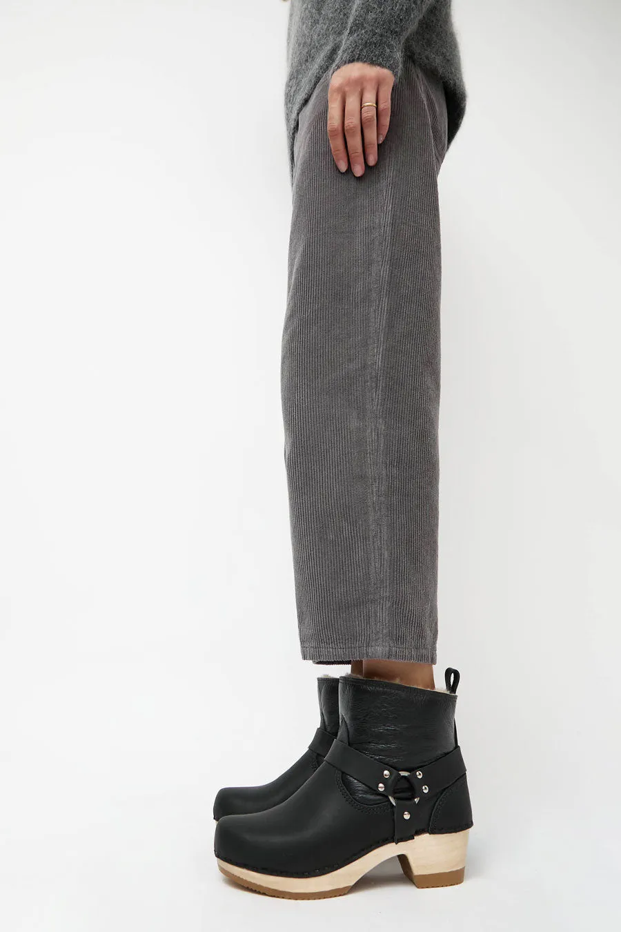 No.6 Shearling Brando Clog Boot on Mid Heel in Ink Aviator sold by No. 6 product image thumbnail 5