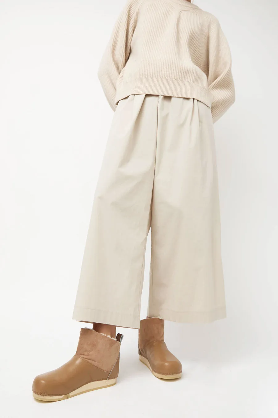 No.6 Low Shearling Clog Boot on Flat Bendable Base in Fawn and Khaki sold by No. 6 product image thumbnail 3