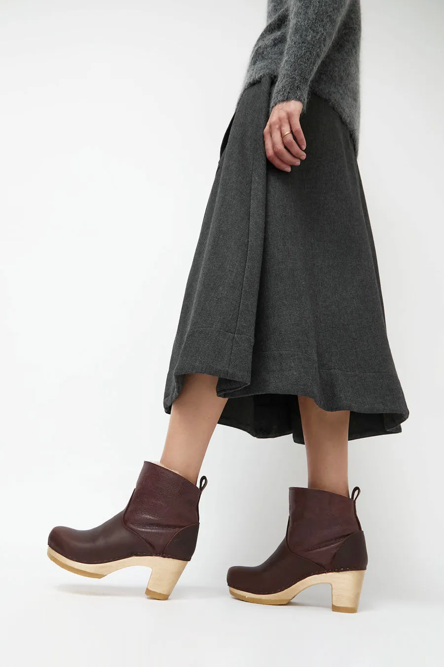 No.6 5" Pull on Shearling Clog Boot on High Heel in Spitfire sold by No. 6 product image thumbnail 4