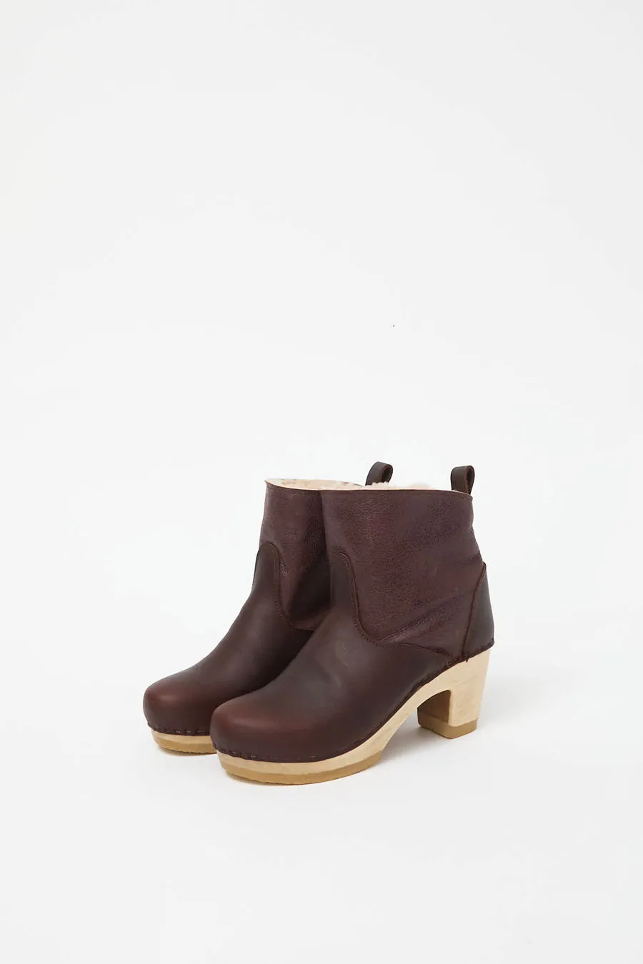 No.6 5" Pull on Shearling Clog Boot on High Heel in Spitfire sold by No. 6 product image thumbnail 3