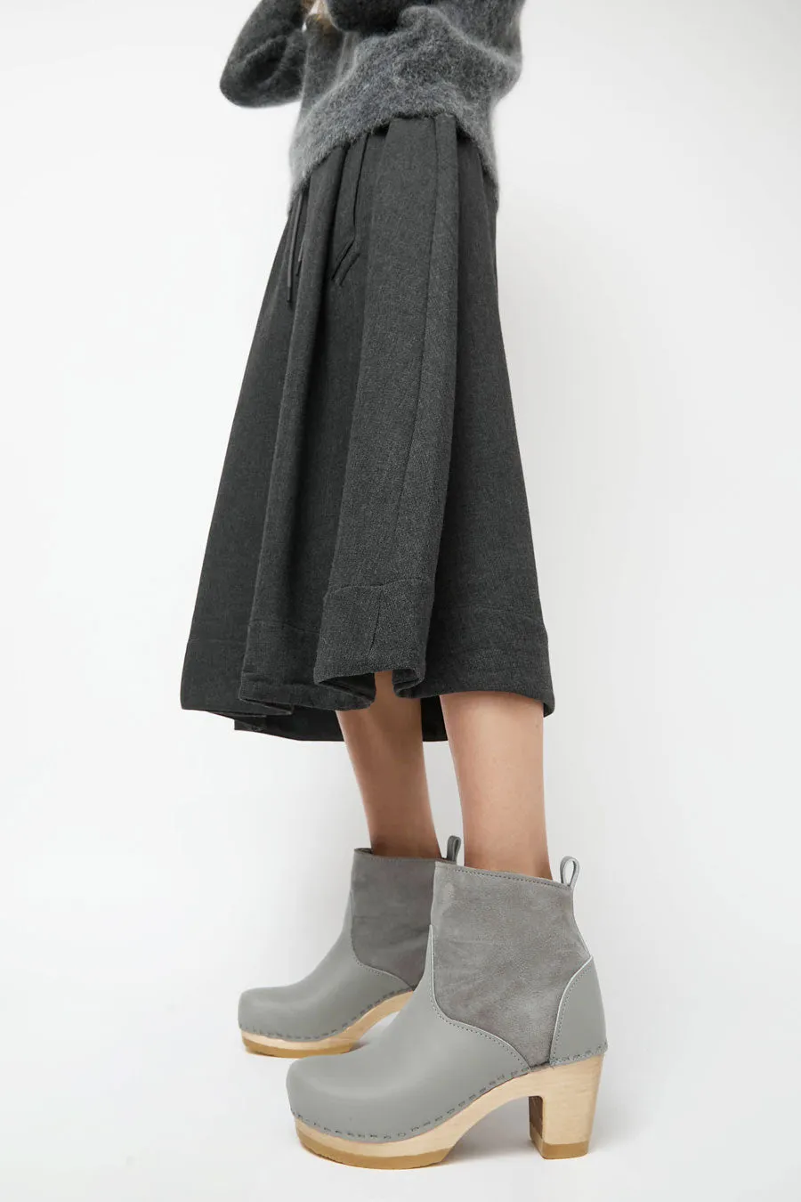No.6 5" Pull on Shearling Clog Boot on High Heel in Storm and Light Grey sold by No. 6 product image thumbnail 5