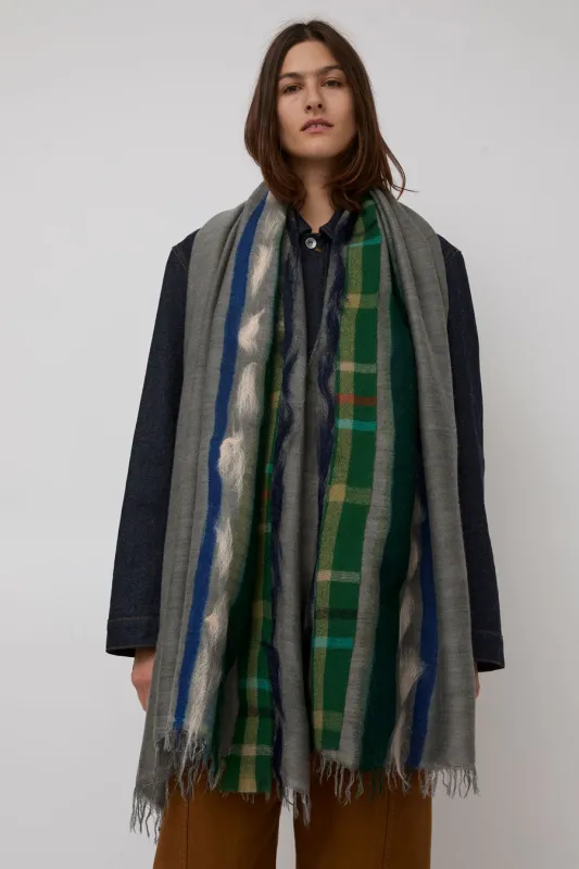 Exquisite J Hand Dyed Scarf with Stripes in Taupe sold by No. 6