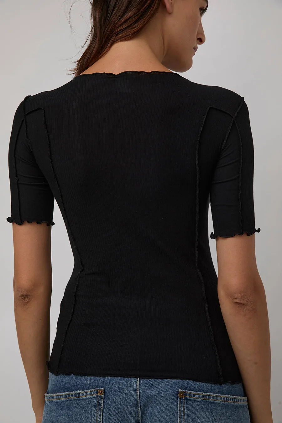 Baserange Omato Short Sleeve Top in Black sold by No. 6 product image thumbnail 4
