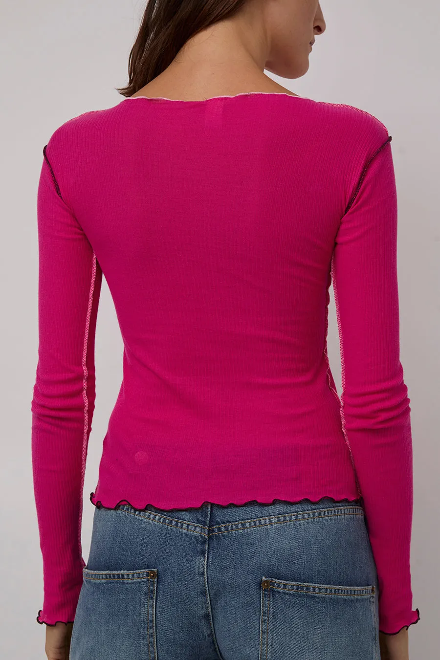 Baserange Vein Long Sleeve Tee in York Pink sold by No. 6 product image thumbnail 5