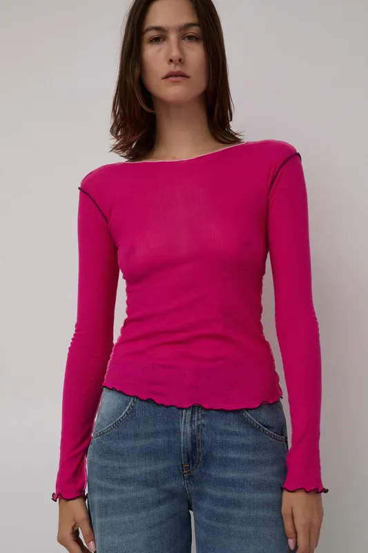 Baserange Vein Long Sleeve Tee in York Pink sold by No. 6