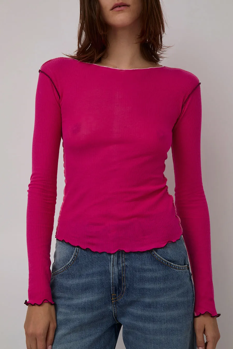 Baserange Vein Long Sleeve Tee in York Pink sold by No. 6 product image thumbnail 3