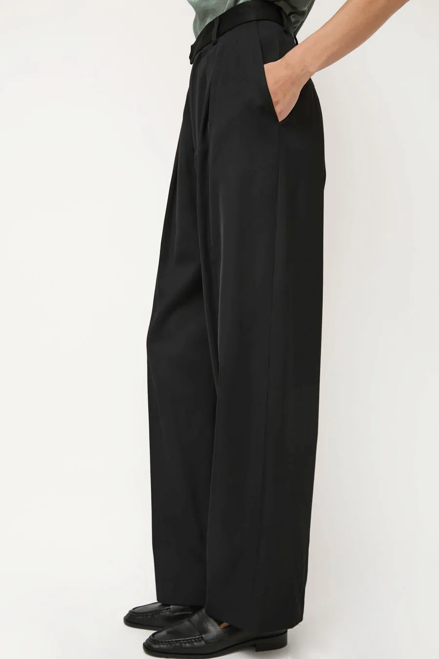 NOMIA Wide Leg Pleated Trouser in Black sold by No. 6 product image thumbnail 4