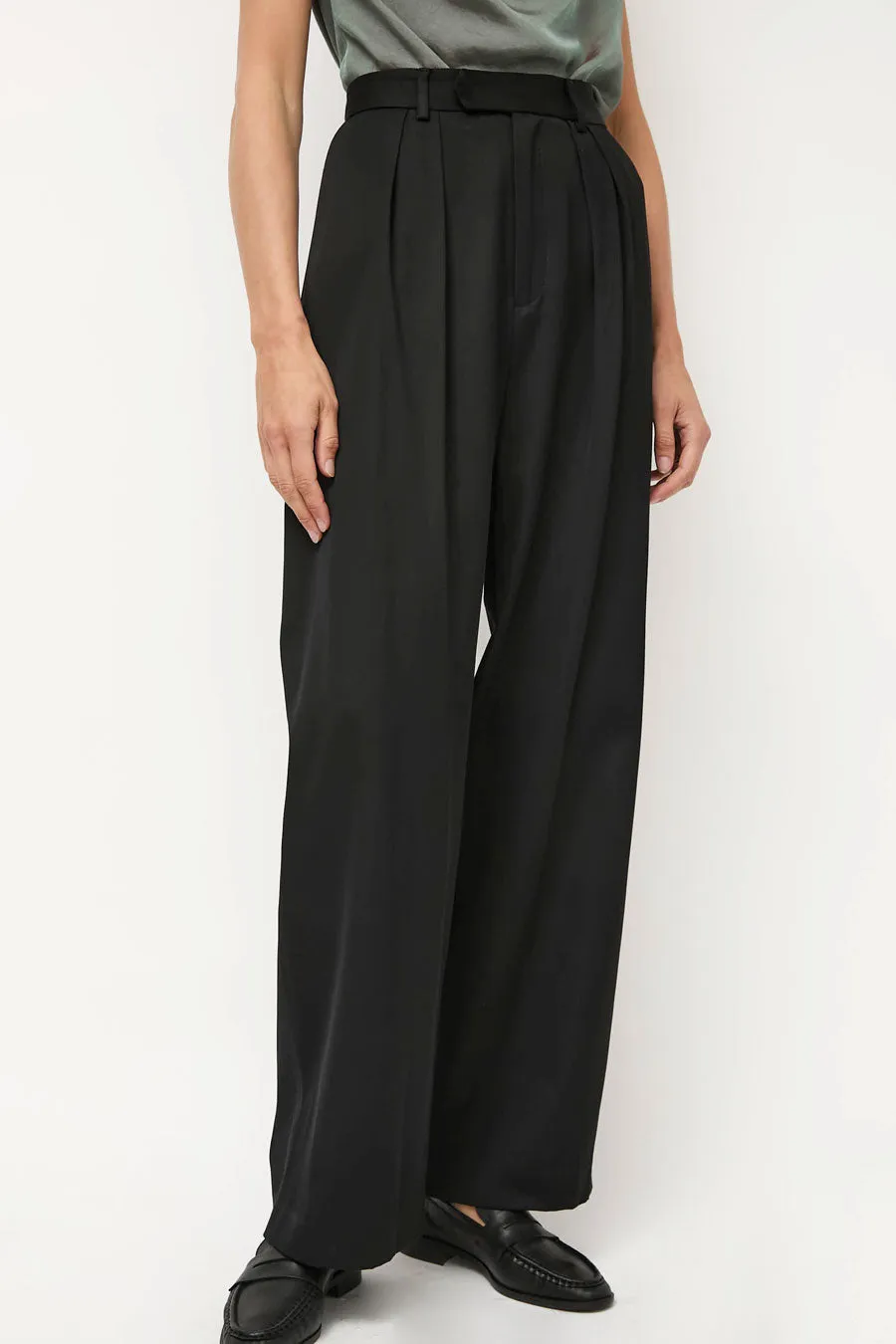 NOMIA Wide Leg Pleated Trouser in Black sold by No. 6 product image thumbnail 3