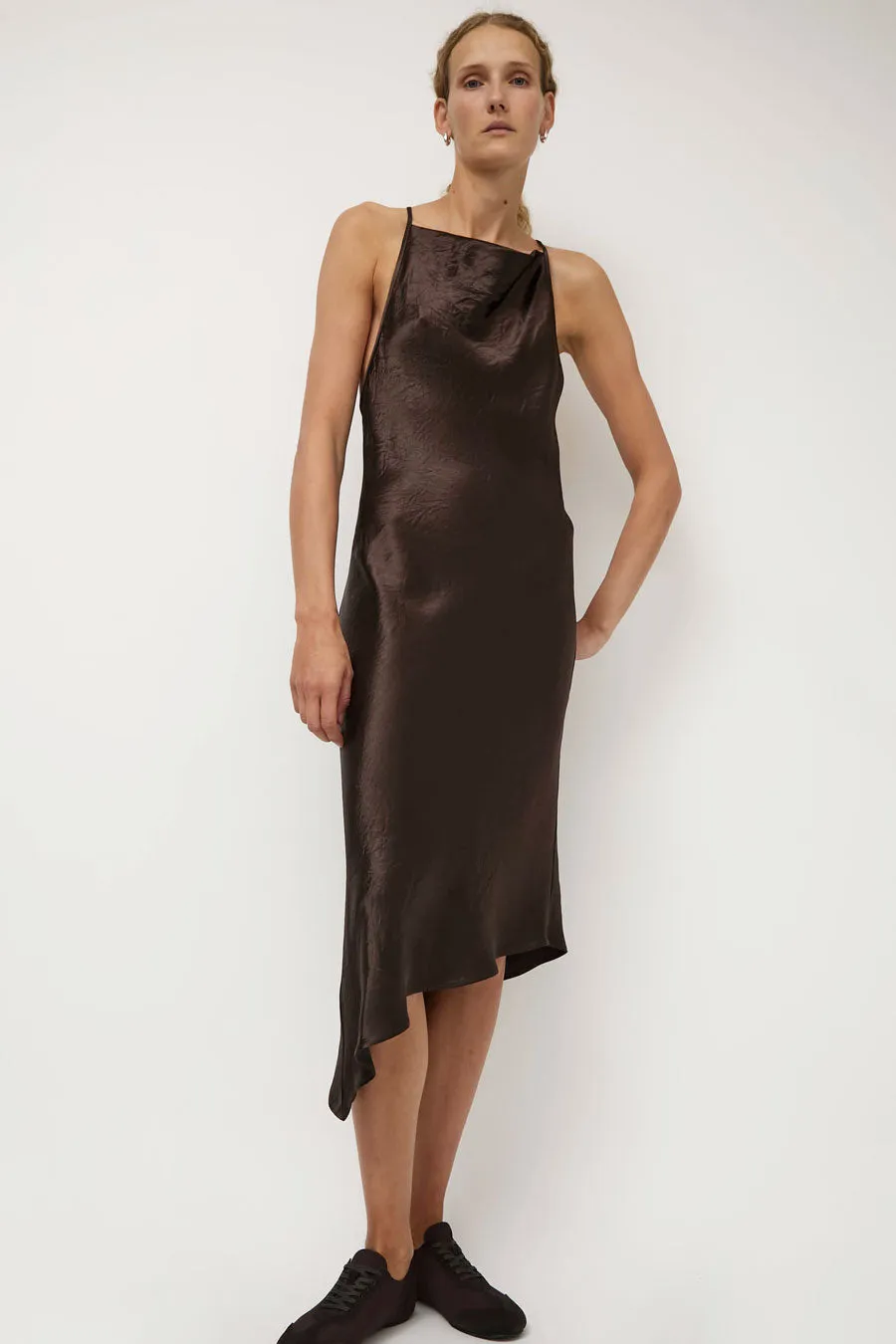 NOMIA Crossback Halter Dress in Brown sold by No. 6