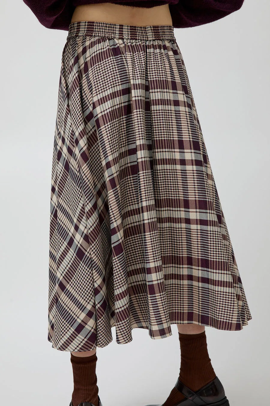 No.6 Lee Skirt in Burgundy Plaid sold by No. 6 product image thumbnail 4