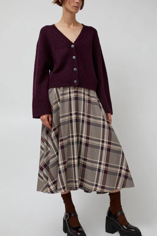 No.6 Lee Skirt in Burgundy Plaid sold by No. 6