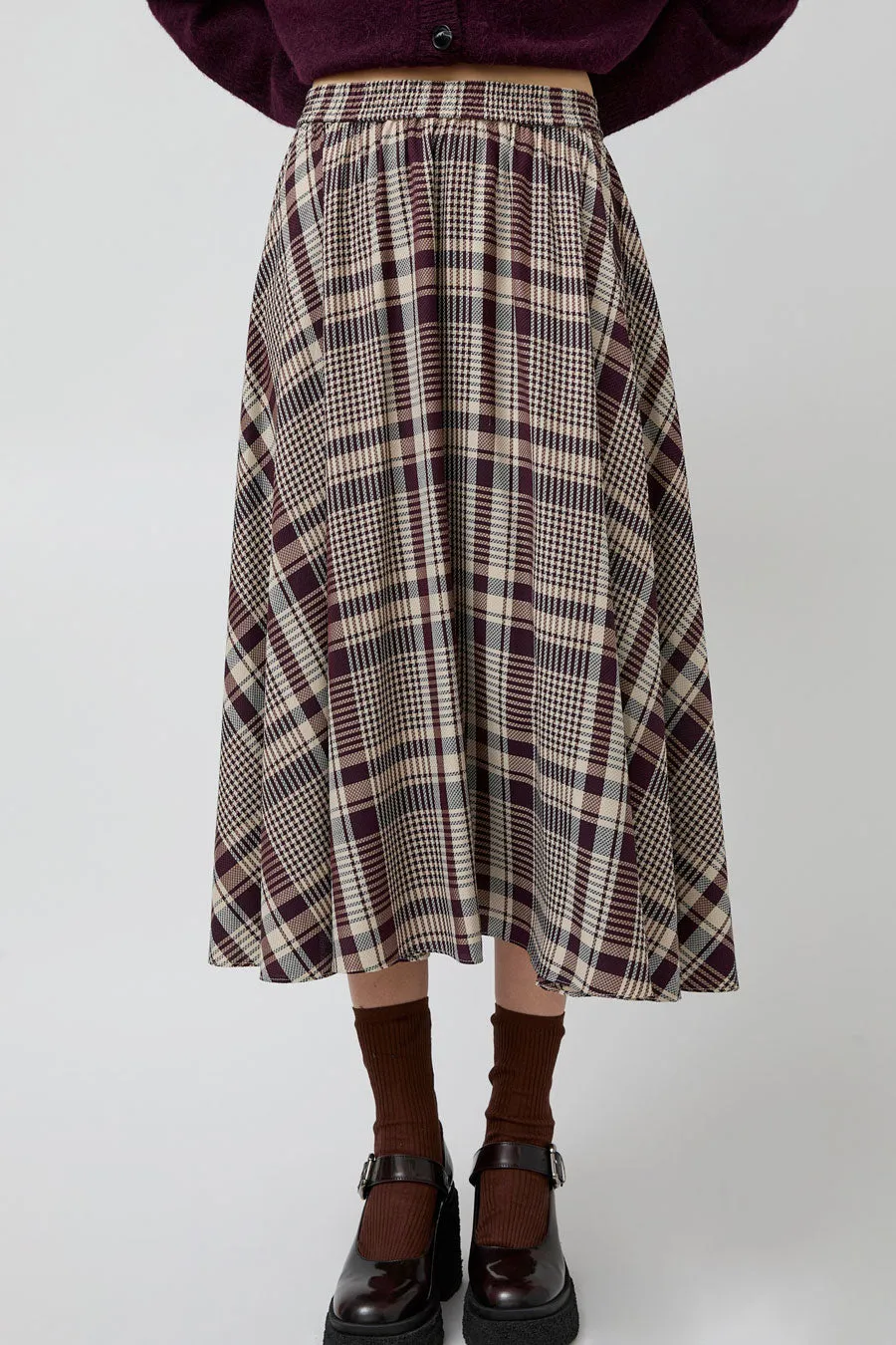 No.6 Lee Skirt in Burgundy Plaid sold by No. 6 product image thumbnail 2