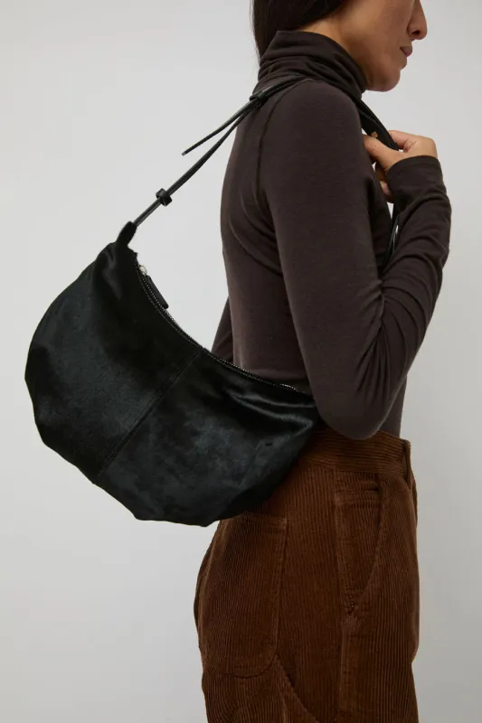 Nothing Written Calf Hair Shoulder Mini Bag in Furry Black sold by No. 6