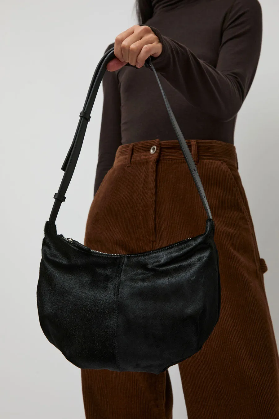 Nothing Written Calf Hair Shoulder Mini Bag in Furry Black sold by No. 6 product image thumbnail 3