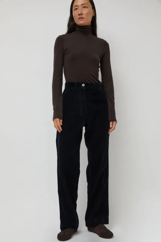 Nothing Written Corduroy Carpenter Pants in Dark Navy sold by No. 6