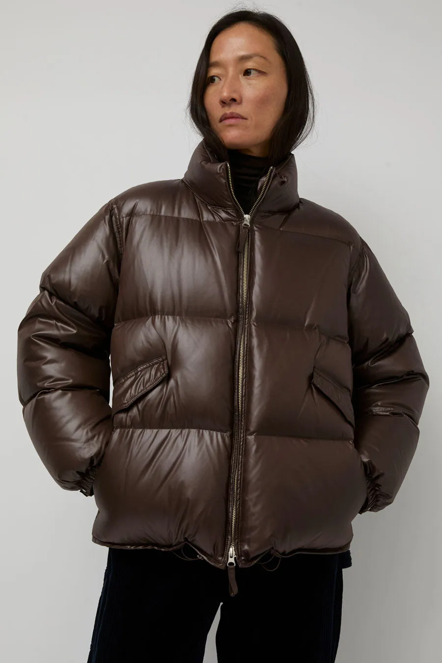 Nothing Written Hoore Puffer Jacket in Vintage Brown sold by No. 6