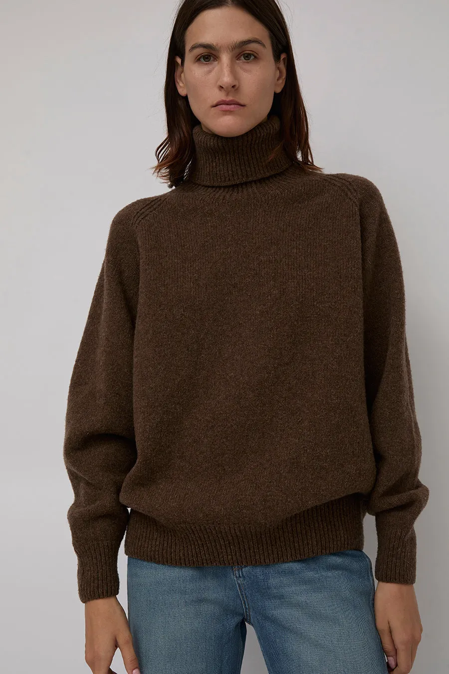 Baserange Soar Turtleneck in Brurel Brown sold by No. 6
