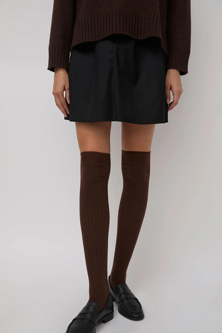 Baserange Overknee Socks in Orta Brown sold by No. 6