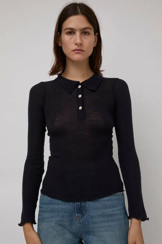 Baserage Dual Long Sleeve Tee in Murano Navy sold by No. 6