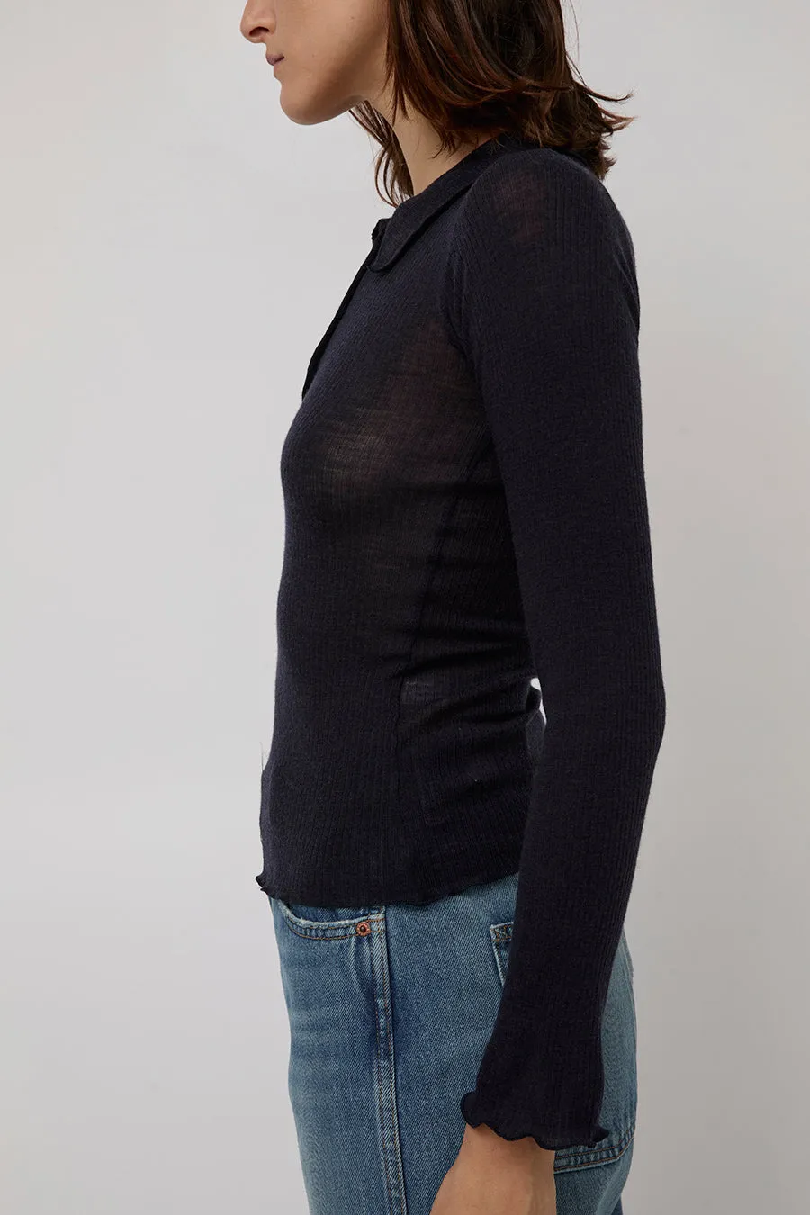 Baserage Dual Long Sleeve Tee in Murano Navy sold by No. 6 product image thumbnail 2