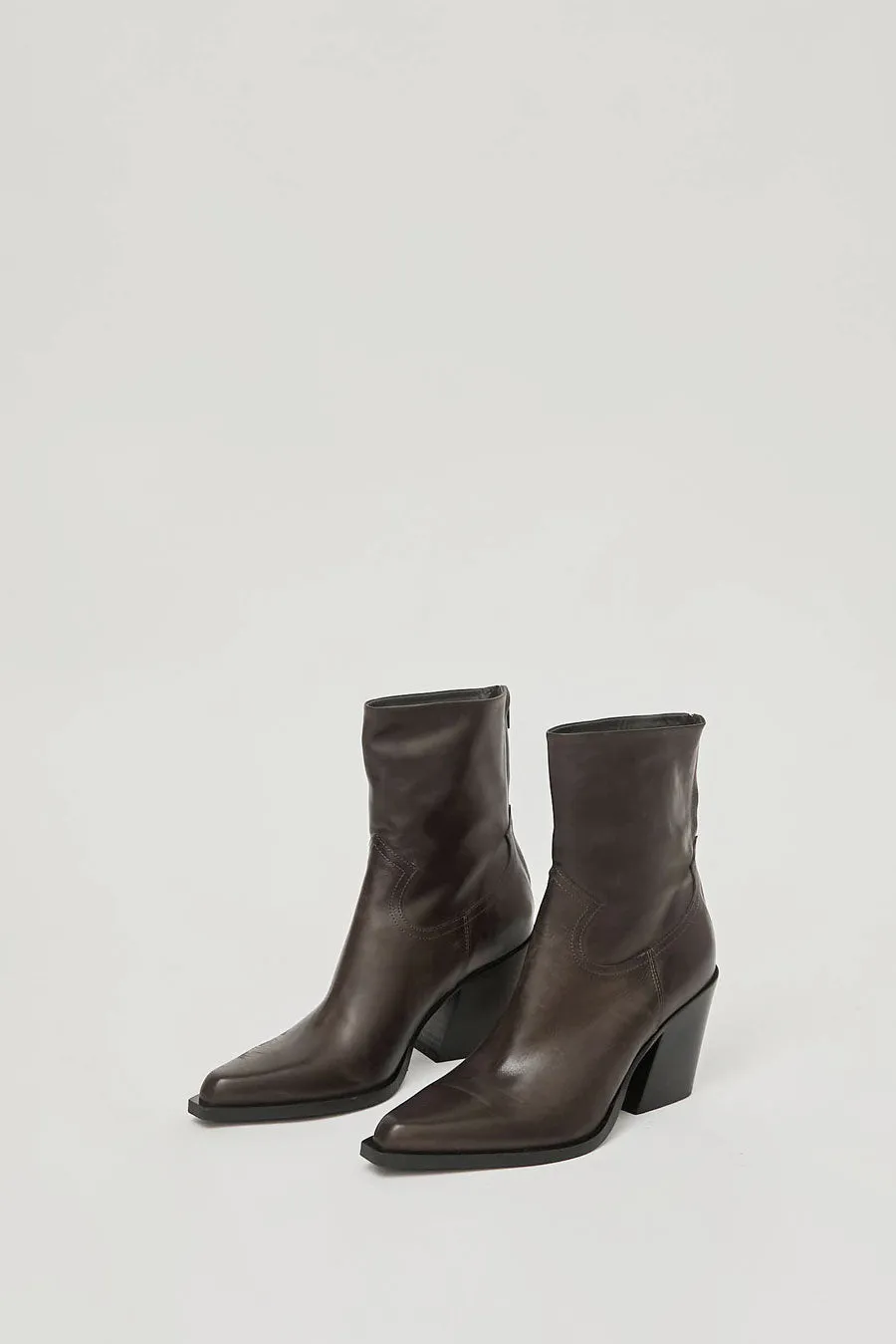 No.6 Zip Up Western Boot in Espresso sold by No. 6