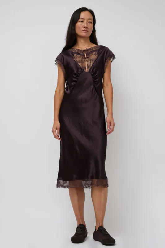 Collina Strada Waterlily Midi Dress in Chocolate made by Collina Strada