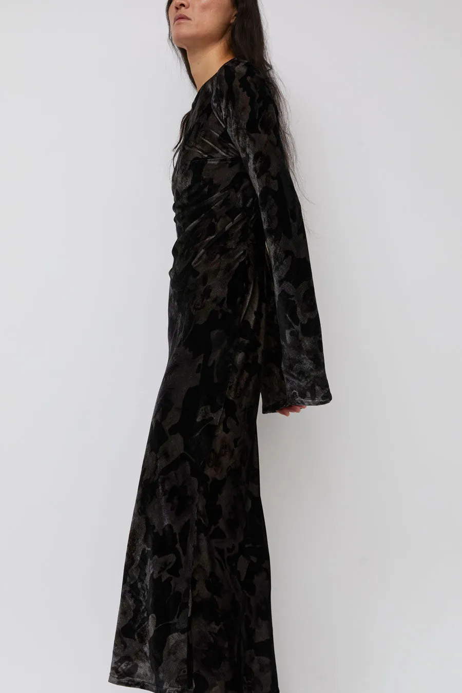 Collina Strada Yuri Dress in Black Watercolor Roses sold by No. 6 product image thumbnail 3