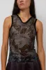 Collina Strada Lace Dachi Top in Black Watercolor Roses sold by No. 6