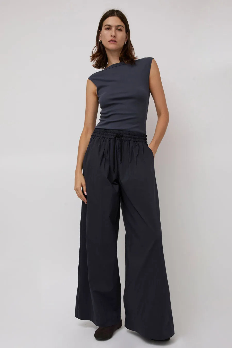 St. Agni Everyday Drawstring Pants in Dark Ink sold by No. 6