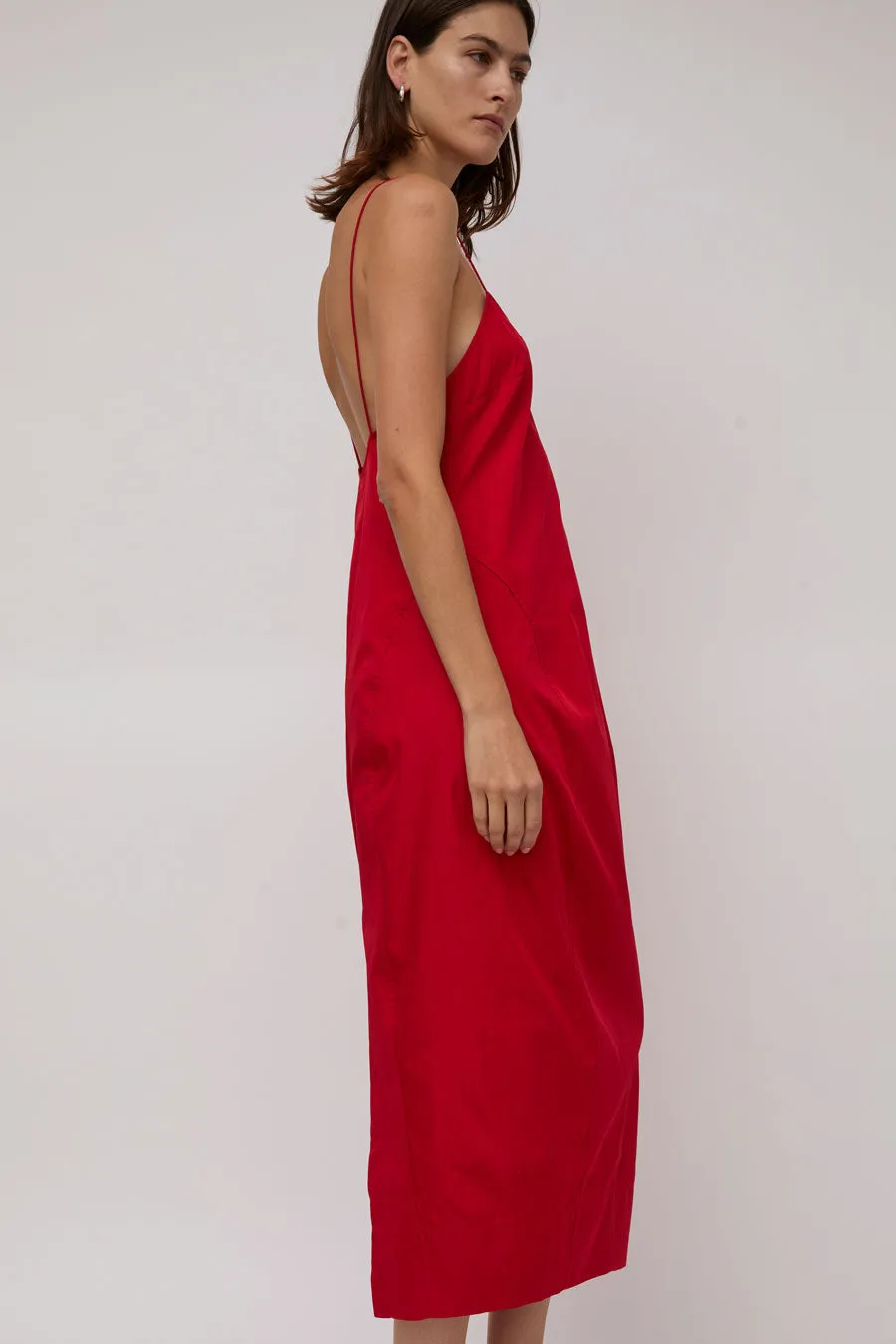 St. Agni Paper Taffeta Cocoon Dress in Red sold by No. 6 product image thumbnail 4