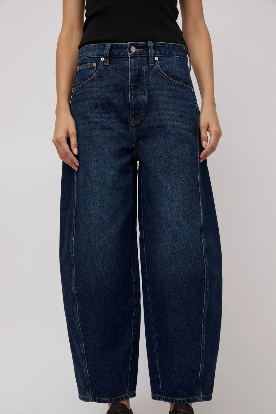 St. Agni Mid Rise Ballon Jeans in Dark Indigo sold by No. 6 product image thumbnail 3