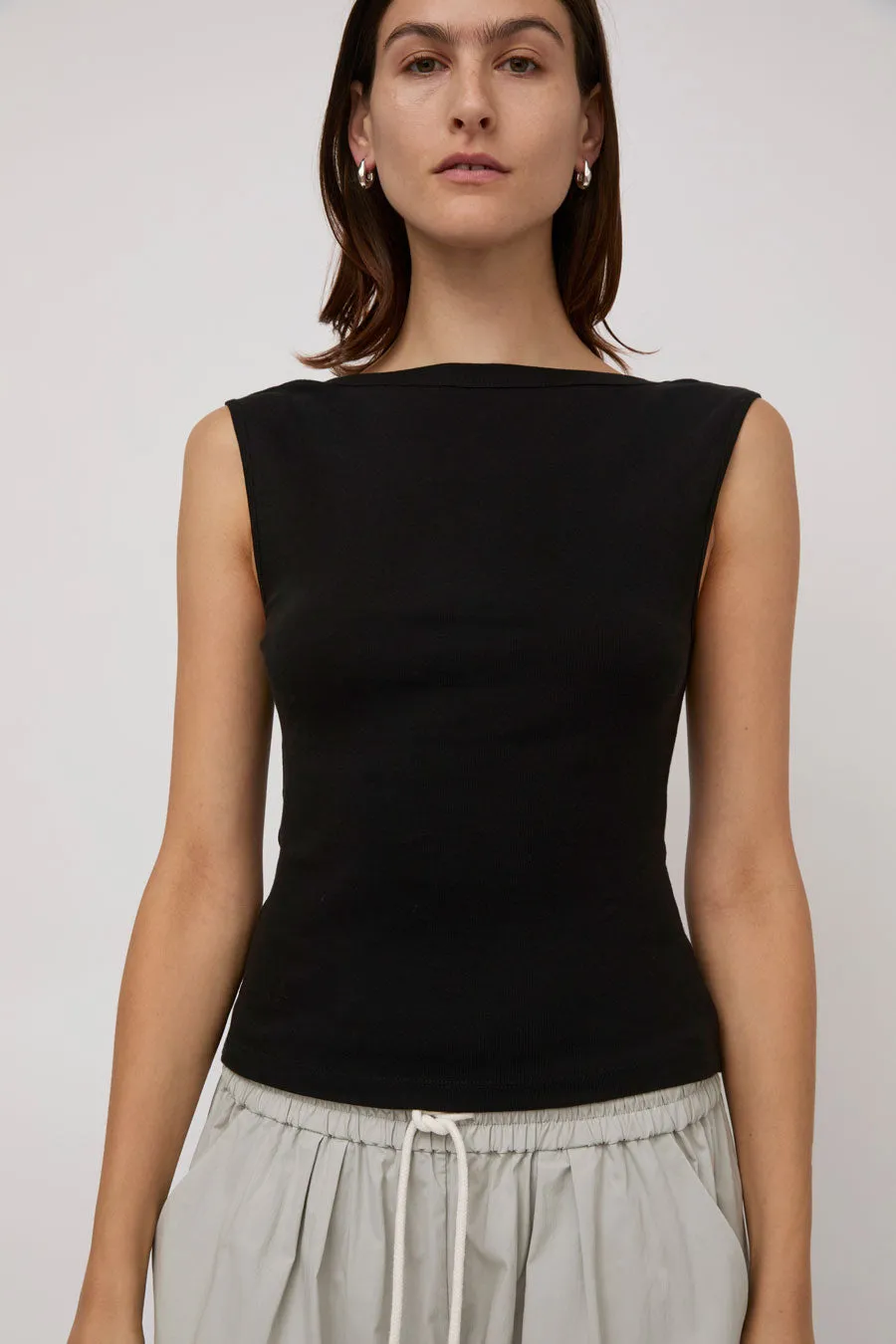 St. Agni Organic Cotton Ballerina Top in Jet Black sold by No. 6