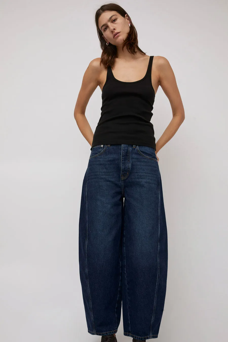 St. Agni Orgainc Cotton Slim Scoop Tank in Jet Black sold by No. 6 product image thumbnail 5