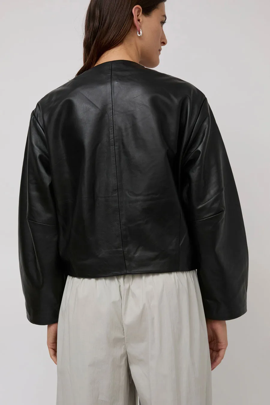 St. Agni Utility Cocoon Leather Bomber in Black sold by No. 6 product image thumbnail 5