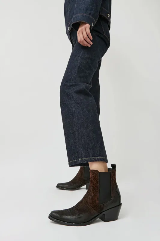 No.6 Pull on Low Western Boot in Dark Leopard sold by No. 6