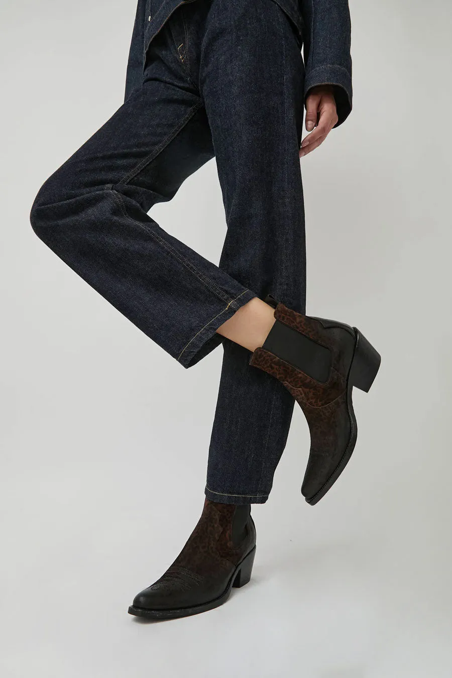 No.6 Pull on Low Western Boot in Dark Leopard sold by No. 6 product image thumbnail 3