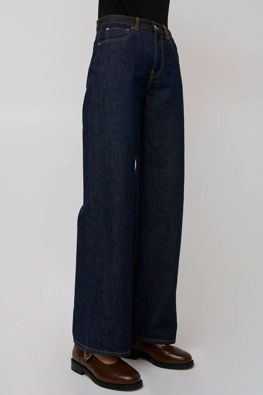 6397 Wide Jean in Raw Rinsed with Contrast WB sold by No. 6 product image thumbnail 4