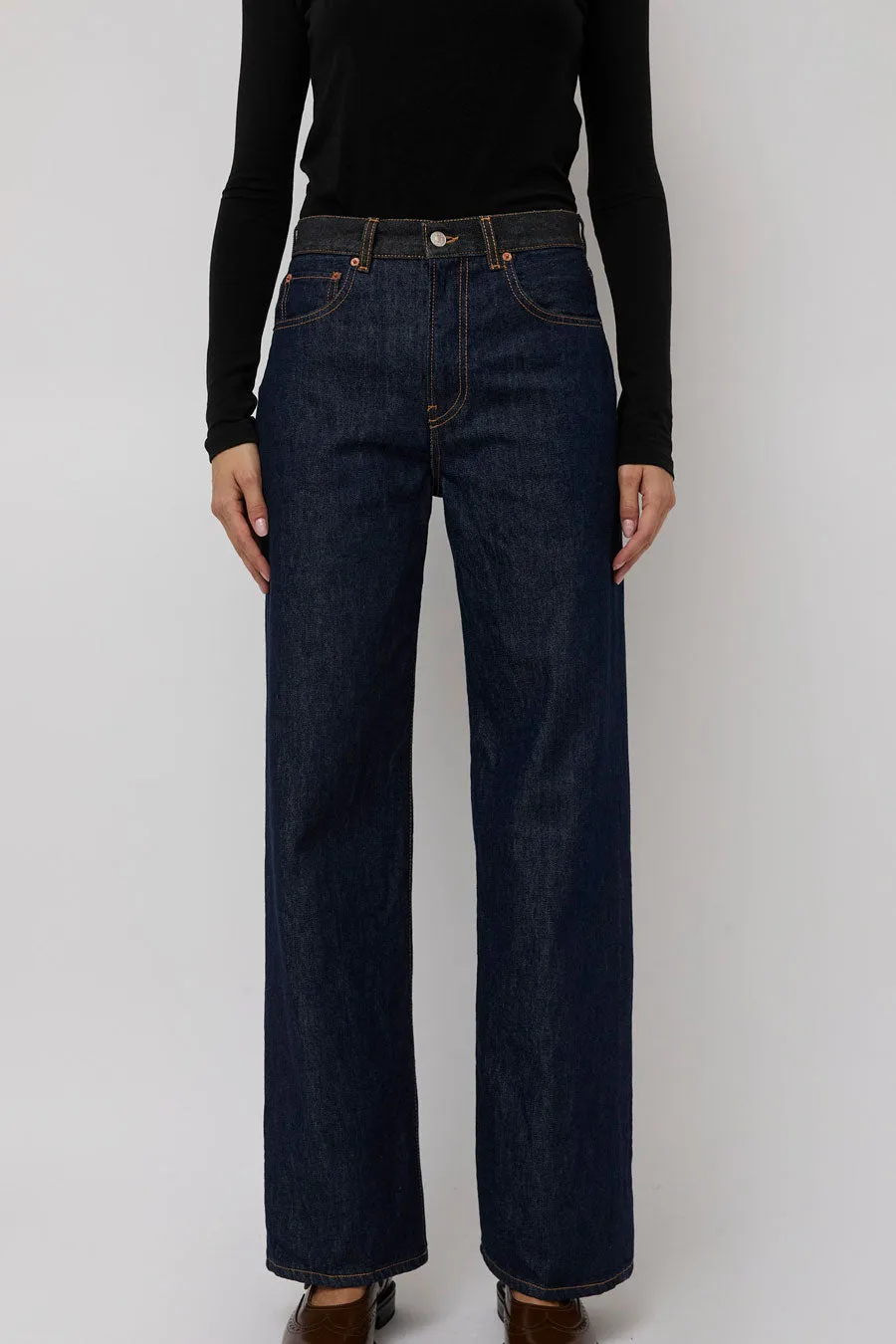 6397 Wide Jean in Raw Rinsed with Contrast WB sold by No. 6 product image thumbnail 3