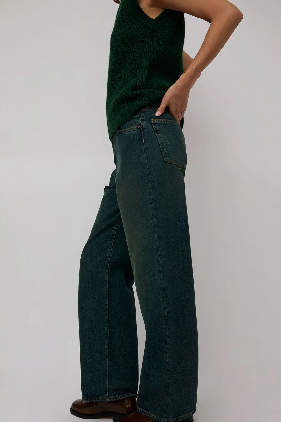 6397 Wide Jean in Teal Overdye sold by No. 6 product image thumbnail 2