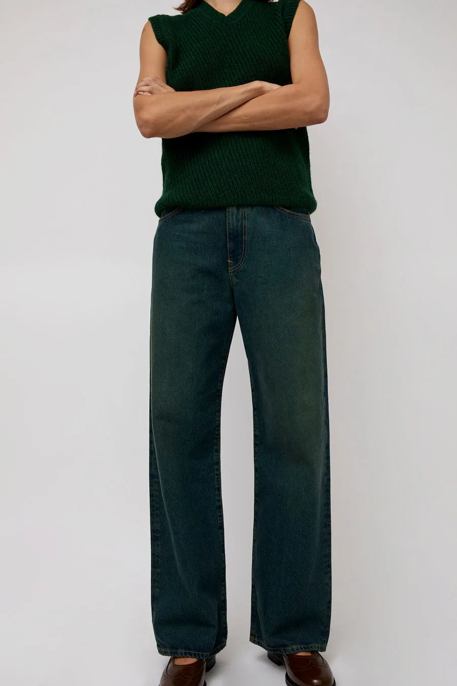 6397 Wide Jean in Teal Overdye sold by No. 6