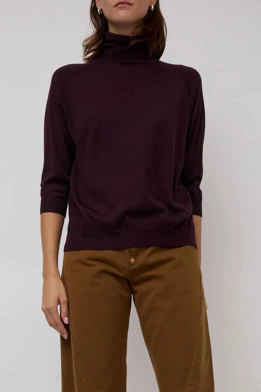 6397 Elbow Sleeve Turtleneck in Deep Purple sold by No. 6 product image thumbnail 3