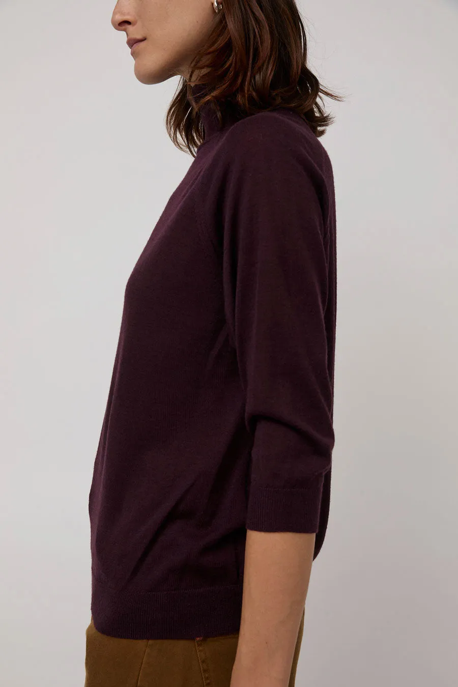 6397 Elbow Sleeve Turtleneck in Deep Purple sold by No. 6 product image thumbnail 2