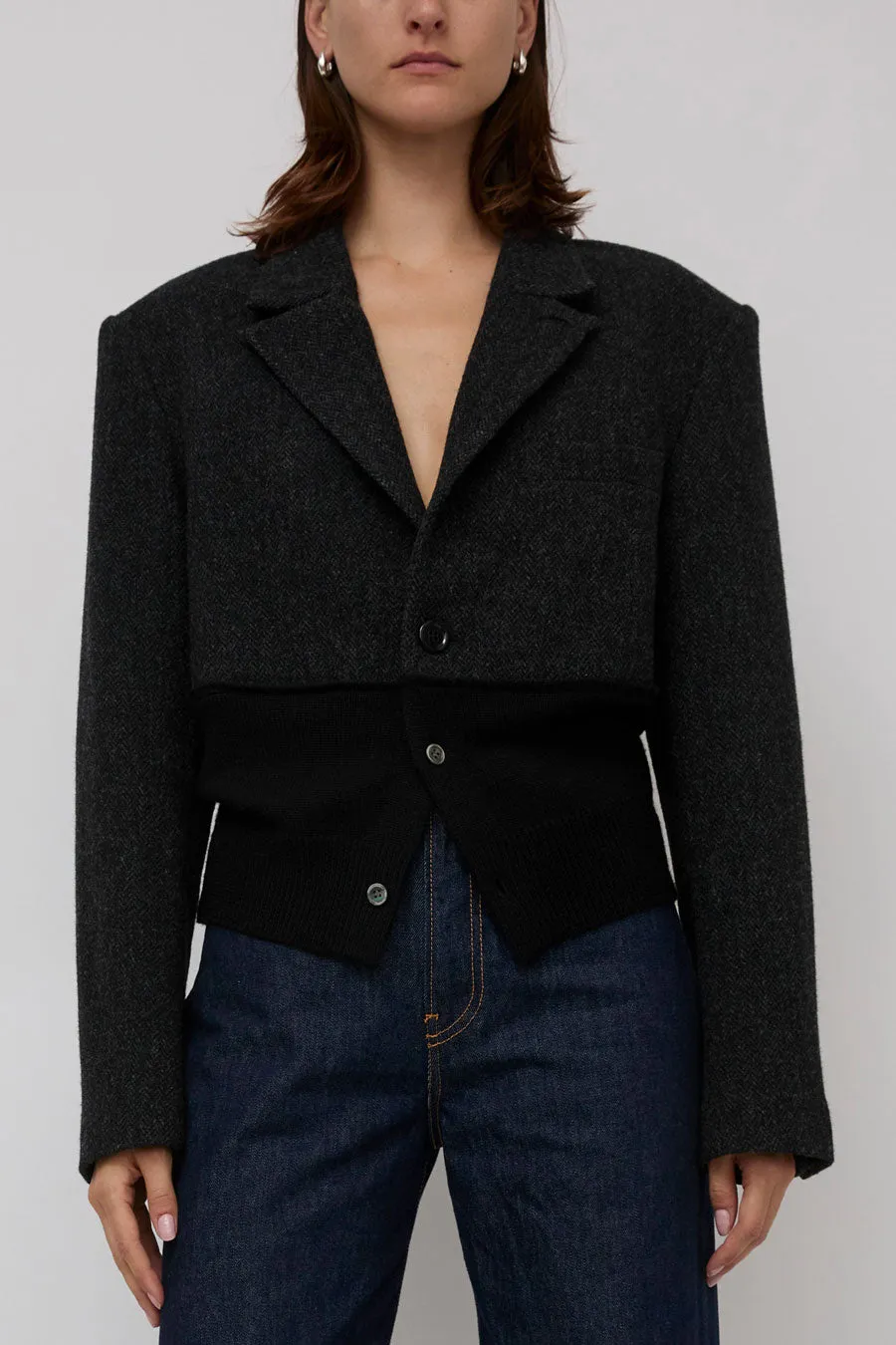 6397 Rib Blazer Jacket in Charcoal sold by No. 6 product image thumbnail 3